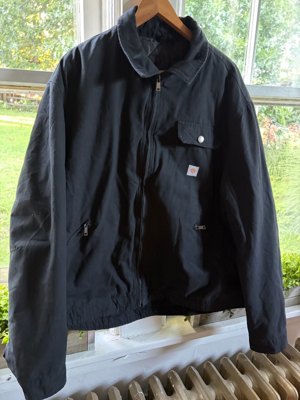 Men's Black Zip-Front Work Jacket